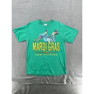 Vintage Tee Jays Women Mardi Gras New Orleans Beads Jazz